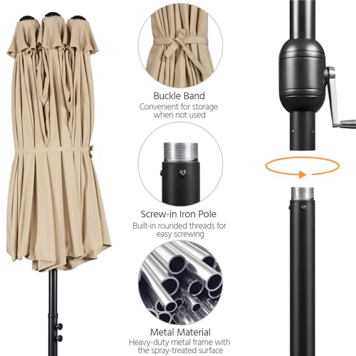 Parasol Jardin XXL 447x265 cm Manivelle, Yaheetech