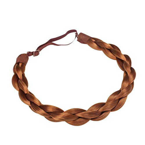 QUEYING Braids Women's Headband Hair Braid Natural Looking Synthetic Hair Piece Extension - Golden Red Twist Bohemia Plaited (27A-30B-30A)