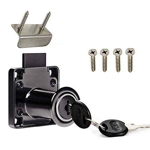 Drawer Lock Letter Box Desktop Door Lock, Model CT-138-32, ((Hole Diameter 0.75 inch / 19MM) for Door Panels with a Thickness of 27 mm-32 mm. 1pcs [Black]