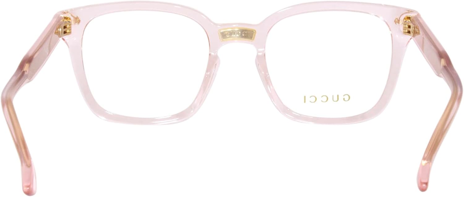 Gucci GG0184O 013 Transparent Pink Square Unisex Eyeglasses - Image 4