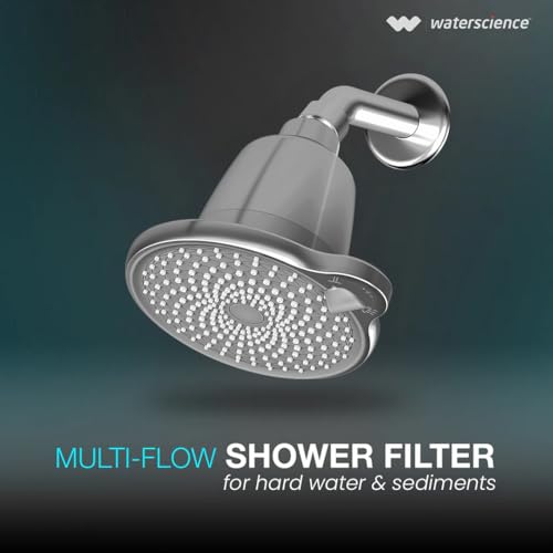 Image of WaterScience CLEO Multi Flow Shower Filter for Bathroom | Water Softener for Home | Hard Water Softener for Shower | 3 Flow Modes | Easy Self-Cleaning Nozzle - CLEO-SFM-524-E
