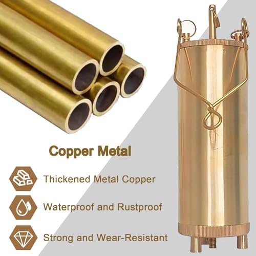 Brass Fuel Tank Bottom Sampler - Industrial Oil Sampling Kit with Bottles for Small, Medium & Large Oil Analysis - Essential Tool for Factories and Oil Quality Testing