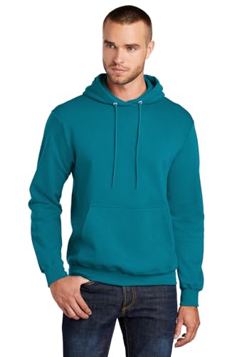 Port & Co Core Fleece Pullover Hooded Sweatshirt, Teal, S