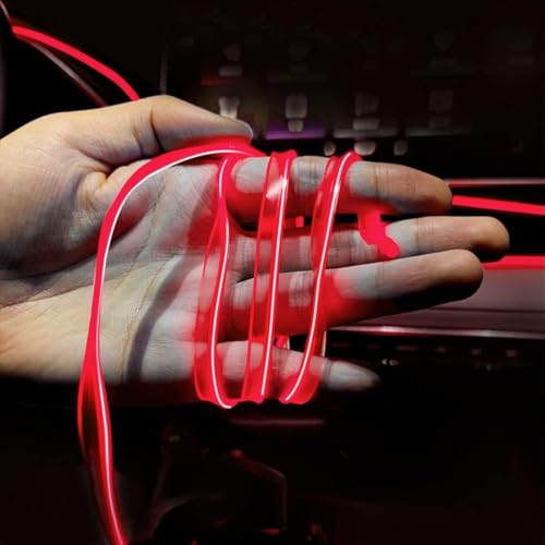 Dazeuris Auto LED Innenraumbeleuchtung Flexible Kaltlicht Streifen 5M Autos Zubehör Schneidbar 360° Ambientebeleuchtung mit USB Steckersteuerung Für Turning Deko Party Camping Atmosphäre (Rot)