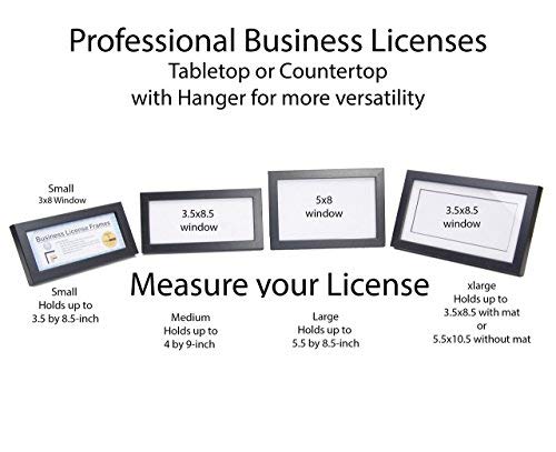 Creativepf [Drmm3.5X8.5Bk] Black Business License Frame Holds 3.5 By 8.5-Inch Self Standing Easel Back With Hanger #TOP1