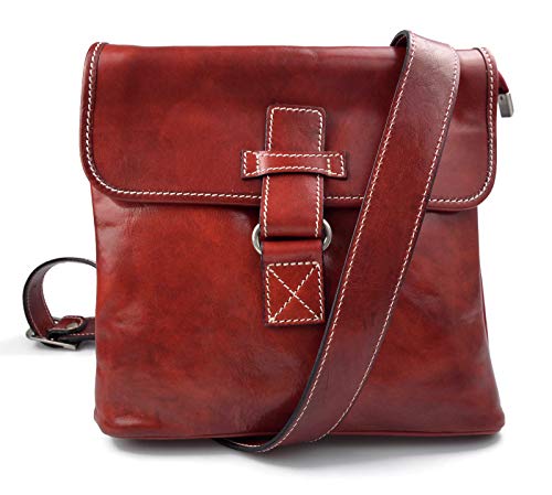 Sac d'épaule sac postier rouge en cuir pour ranger vos affaires