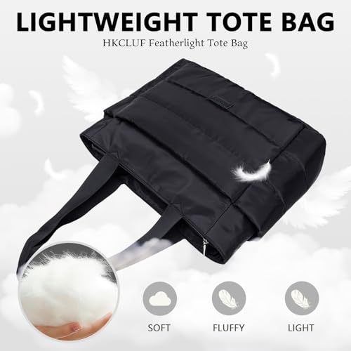 HKCLUF Quilted Puffer Tote Bag for Women 20L Lightweight Waterproof Large Work Travel Gym Tote Bag with Laptop Compartment4