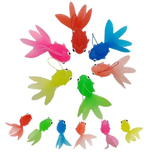 Künstliche Mini Fische Aquarium Dekoration Kinder Simulation Fische Simulation Goldfisch Plastik Schwimmende Lebensechte Fisch Ornament Plastik Fische für Kinder Spielzeug Badespielzeug Aquarium Cover