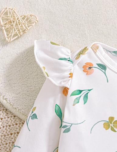 Borlai Kleinkind Baby Mädchen Kleidung Langarm Floral Strampler Hosenträger Gestrickter Rock Outfits Bekleidungsset Babykleidung