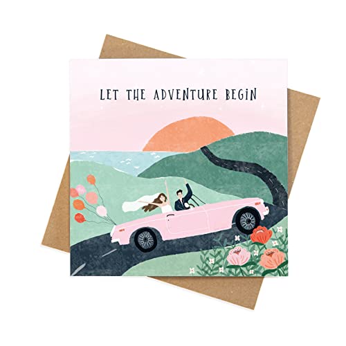 Congratulations wedding card ' Let the adventure begin ' | i