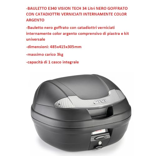 Coffre de moto 34L TOPCASE E340 compatible avec la Scorpa TY S175F - 2