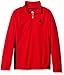 adidas Big Boys 14 Zip Long Sleeve, Light Scarlet/Black, Large