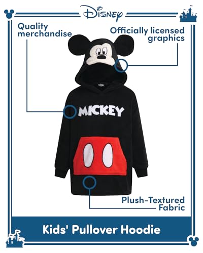 Disney Kids' Pullover Hoodie - Spiderman, Lilo & Stitch, Mickey Mouse Oversized Plush Warm Hoodie for Boys and Girls (5-12)2
