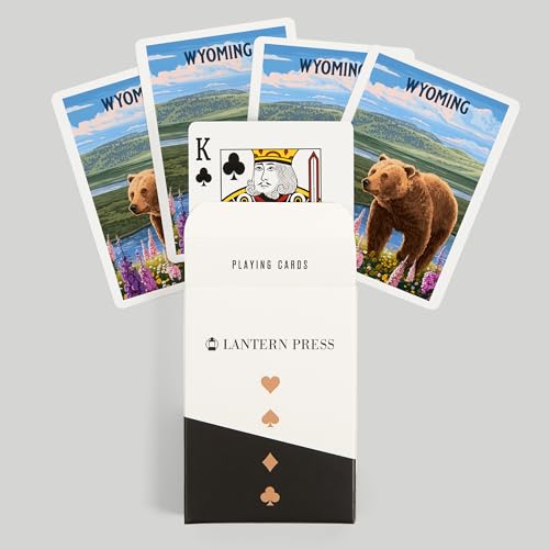 Lantern Press Wyoming, Grizzly Bear, 52 Cartas Póker miniatura 6