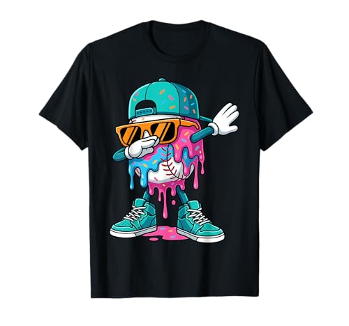 Ice Cream Baseball Drip for Boys Shirt Dripping Baseball Kid T-Shirt