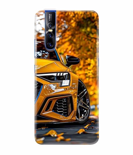 Image of Racing Car Rider Printed Hard Back Case Cover & Compatible for Vivo V15 Pro (Multicolor) - D1815