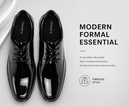 Image of Kraasa Men's Formal Lace-Up Shoes | Vegan Leather Upper | Airmix Sole | High Cushioning | Lightweight & Comfortable Office Dress Shoes