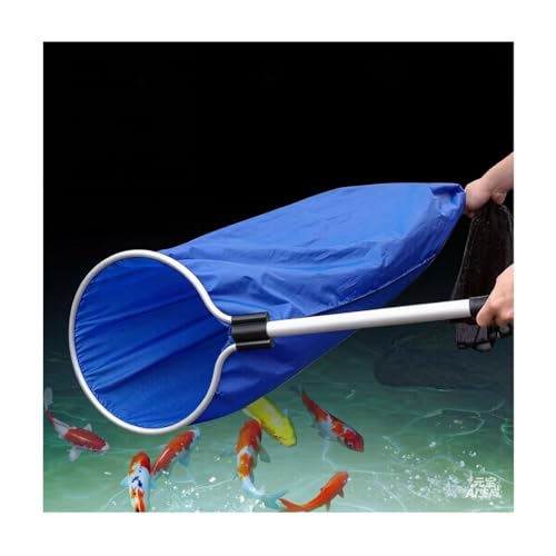Filet de transfert de poissons long koi avec poignée ergonomique anti-blessure
