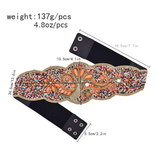 Corset Waist Belt Women's Sparkly Belt Stretchy Waist Cincher Belt Wide Elastic Waist Cincher for Women's Dresses2