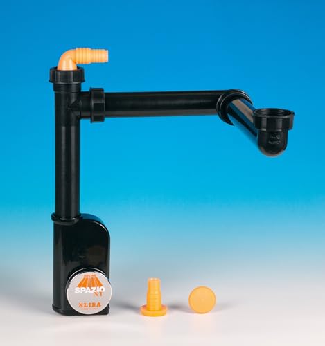 Siphon d'évier de cuisine LIRA Space 1NT Evolution compact noir mat