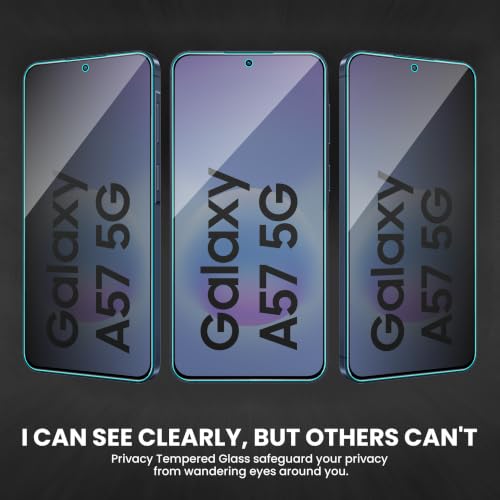 Image of FIRST MART Privacy Tempered Glass for Samsung Galaxy A57 & Samsung A37 With Cable Guard & Installation Kit | Anti-Spy 9H Screen Protector, Edge-to-Edge, Case-Friendly | Black