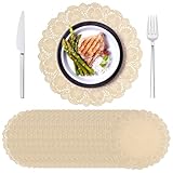 100pcs Paper Doilies Round Brown Paper Doilies 13.5inch Doilie for Dessert Trays Dollies Lace Papers for...