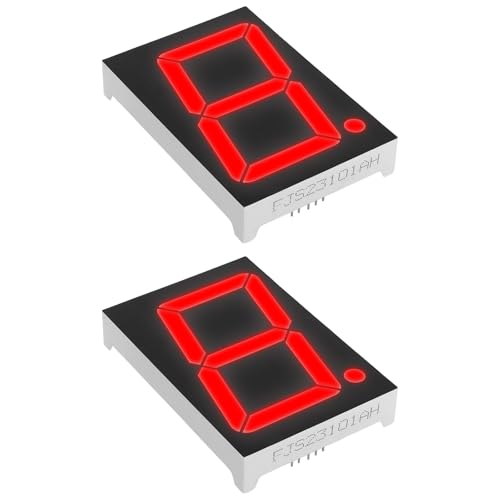 YINETTECH Lot de 2 Afficheurs LED Rouges à Cathode Commune 7 Segments 2,3 Pouces 10 Broches Circuit Imprimé 7,2–8 VCC pour Affichage électronique