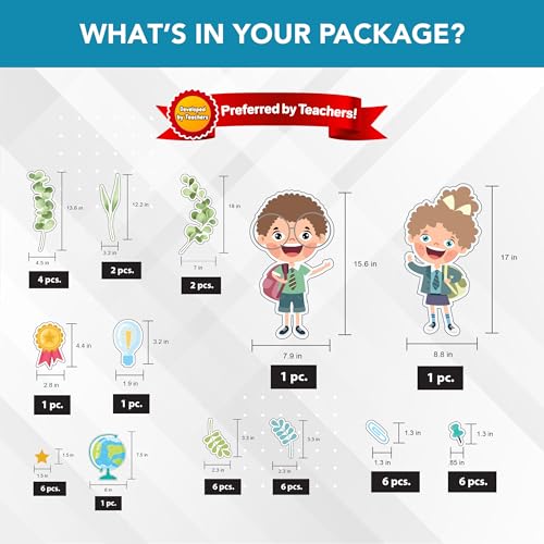 Decorably-87-Pcs-Cutouts-Farmhouse-Theme-Welcome-Back-to-School-Bulletin-Board-Decorations-Set-with-Borders-Welcome-Back-to-School-Bulletin-Board-Set-School-Homeschool Decorably 87 Pcs Cutouts Farmhouse Theme Welcome Back to School Bulletin Board Decorations Set with Borders Welcome Back to School Bulletin Board Set School Homeschool