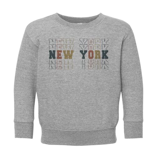 Stacked New York Kids Sweatshirt Toddler 2T Heather Grey