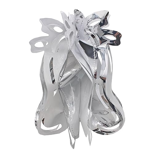 Foil Ceiling Decorations Silver/White Christmas 2 Tone - Set 4 30cm Bells Christmas Decorations, Rose Gold - Image 2