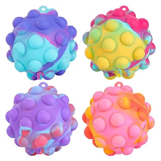 Pop Fidget Toys Its Ball Toy 4 PCS 3D Stress Balls It Pop Fidgets Pack Party Favors for Kids Toys Autism Sensory Toys Bulk Squeeze Toys Toddler Toys for Boys Adult Stress Relief Easter Basket Stuffers