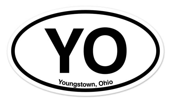 YO Youngstown Ohio Oval Car Sticker Indoor Outdoor 5