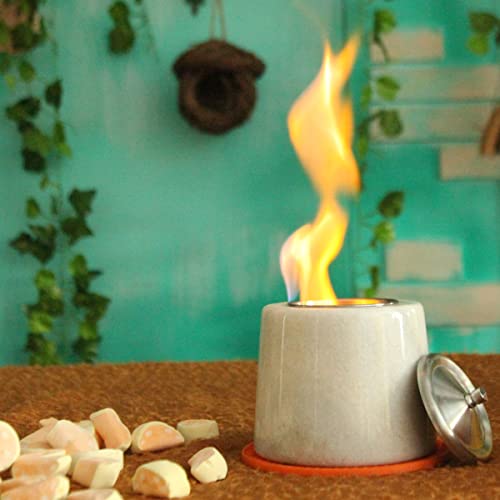 Tabletop Fire Pit. Upgraded Original Marble Portable Tabletop Fireplace With A Lid & A Mat. Indoor Fire Pit Burning Bowl For Table, Mini Fire Pit Used Indoor & Outdoor. Enjoy Our Portable Fireplace. #TOP5