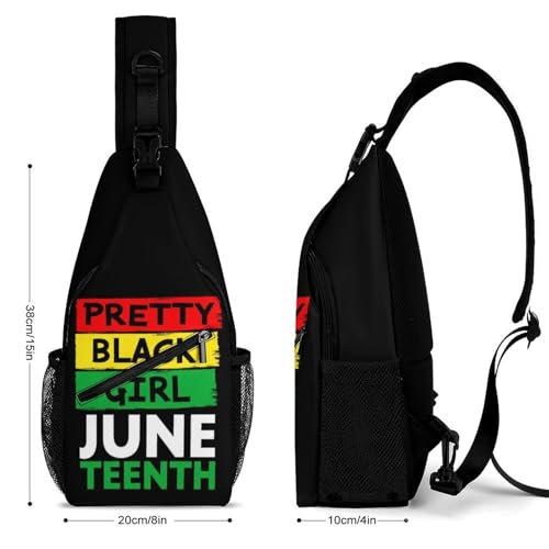 Men's Fashion Chest Bag, Travel Shoulder Pack, Small Cross Body Sling Bag Juneteenth Pretty Black Girl2