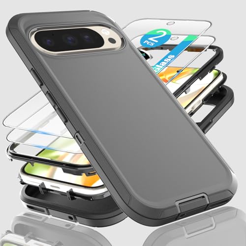 Coque Pixel 10 et 10 Pro noire protection intégrale 3 en 1 antichoc 6.3 pouces