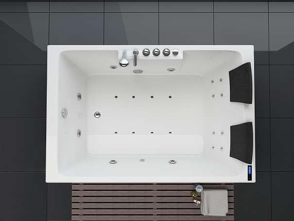 Whirlpool Torino 180 x 120 cm con idrojet, airjet, sistema audio e riscaldamento, lussuosa vasca idromassaggio per interni con illuminazione a LED, luce colorata, programma di pulizia, compatta e di