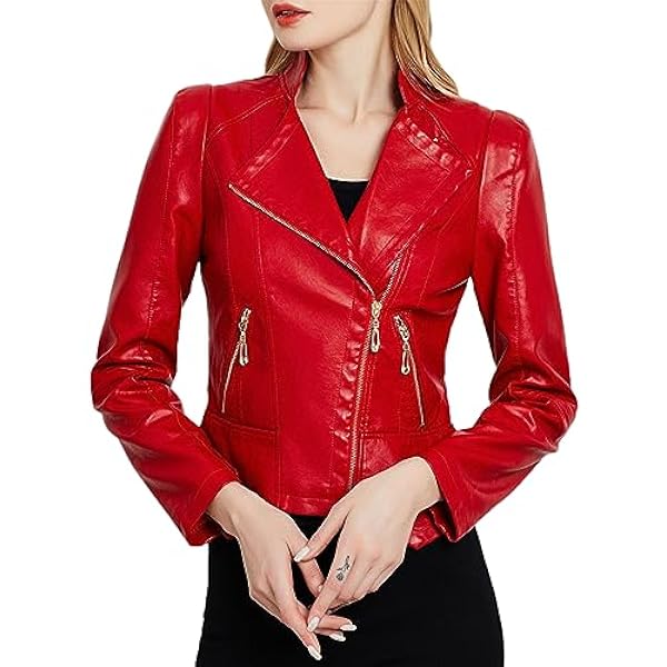 Adhdyuud Vrouwen Casual Faux Lederen Korte Jas Herfst Slanke Revers Rits Moto Biker Pu Jas Uitloper
