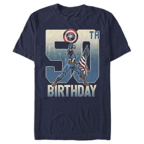 T-shirt Captain America Marvel homme coton anniversaire 50 ans