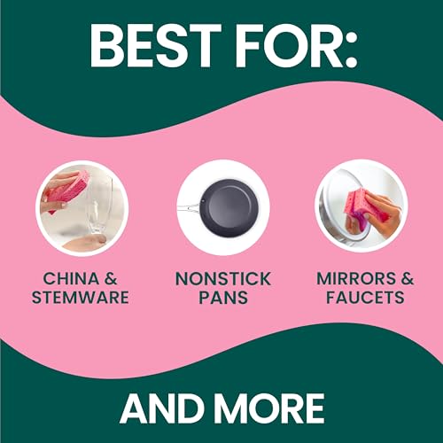 Image of Scotch-Brite Gentle Clean Non-Scratch Scrub Sponge, 24 Nonscratch Kitchen Sponges for Gentle Cleaning of Porcelain, Fine China, Stemware, Nonstick Pots and Pans, Mirrors, Faucets, and More