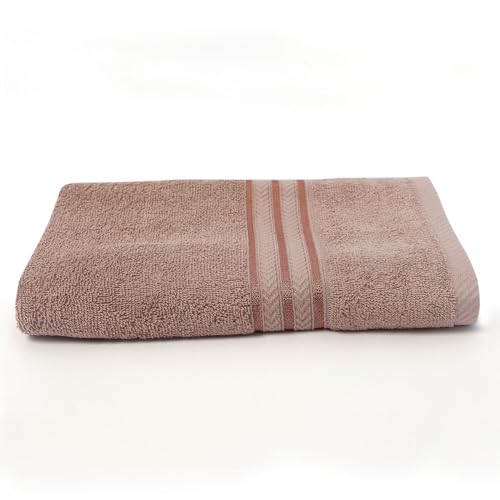 Image of Layers 100% Cotton Bath Towel | True Care Collection | 380 GSM Super Absorbent | Soft & Quick Dry | Shrink & Pill Resistant | Beige Solid Minimalist | 1 Piece for Men & Women | 60 x 120 cm