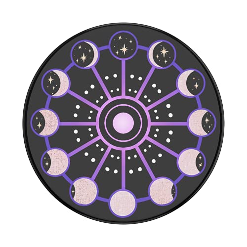 Image of PopSockets Adhesive Phone Grip, Holder, Phone Stand, Celestial - Lunar Cycle (Gloss)