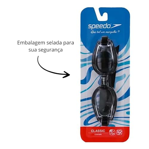 Kit Natação Completo – Óculos Clássico Visão Clara Anti-Embaçante UV + Touca Silicone Lisa Preta | C