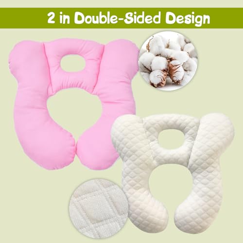 Image of Baby Travel Pillow, Infant Kid's Cushion Soft and Skin Friendly for Car Seat, Pushchair and Stroller (Pink)