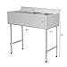 Giantex 3 Compartment Sink Kitchen Prep & Utility Sink Heavy Duty Stainless Steel Commercial