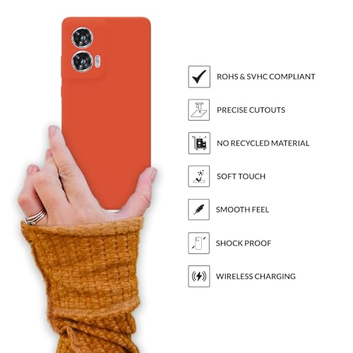 Image of SPRIG Compatible with Moto Edge 50 Fusion Premium SilkTone (Liquid Silicone) Back Cover Drop Tested Shock Proof Mobile Case for Men, Women, Boys and Girls with Camera Protection (Orange)