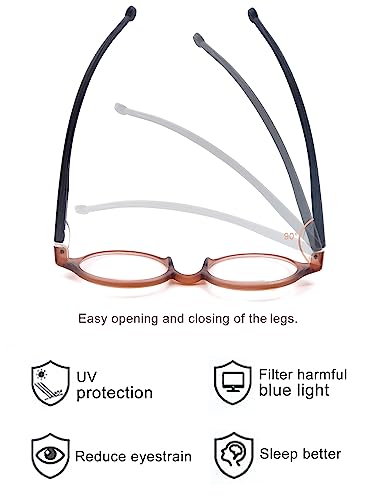 Image of Round Reading Glasses for Women Men Blue Light Blocking Circular Readers Unisex Ultra Lightweight Circle Eyeglasses