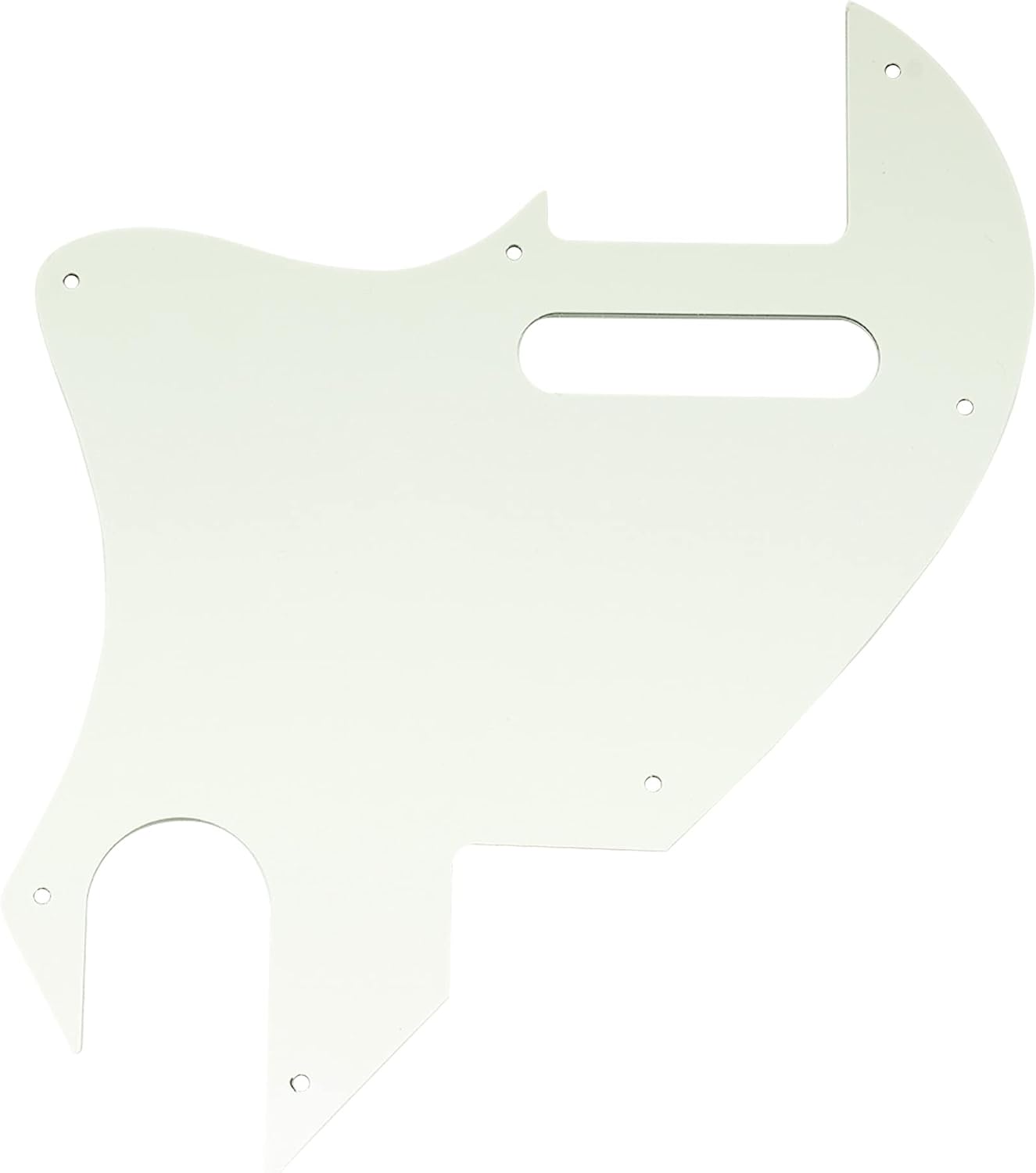 Musiclily Pro 7 Holes Guitar Pickguard for Fender F-Hole Hybrid Tele Style Electric Guitar, 3ply Aged White - Image 4