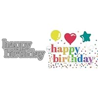 (*╹▽╹*)♡♡♡　カッティングダイ Amazon.co.jp: DzIxY Words Happy Birthday メタルカッティングダイス