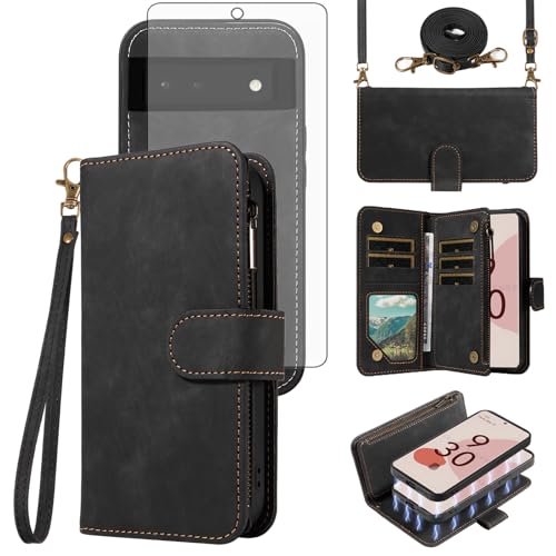 Coque Google Pixel 6 portefeuille à fermeture éclair pour vos sorties citadines