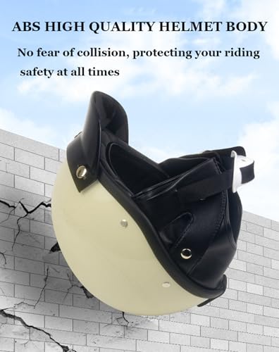 Casque demi-coque rétro ouvert léger et compact pour pilote de moto chopper M